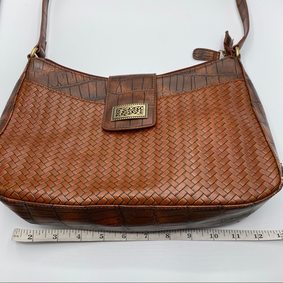 🍄3 for$25 Coldwater Creek Woven Baguette Handbag - Picture 4 of 6